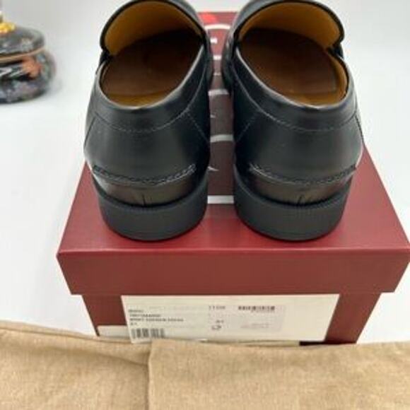 Men's Gucci, leather strap penny loafer with web detail size 6.5 fits 7.5 US - Picture 3 of 15